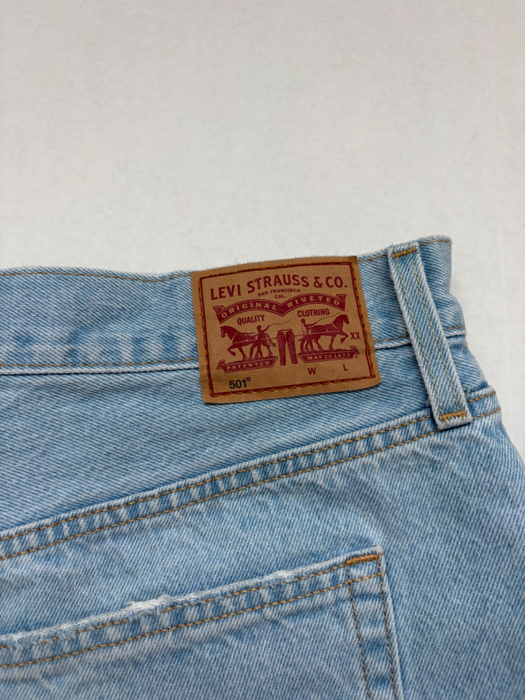 Levi's Shorts Large Light Blue Denim and Cotton