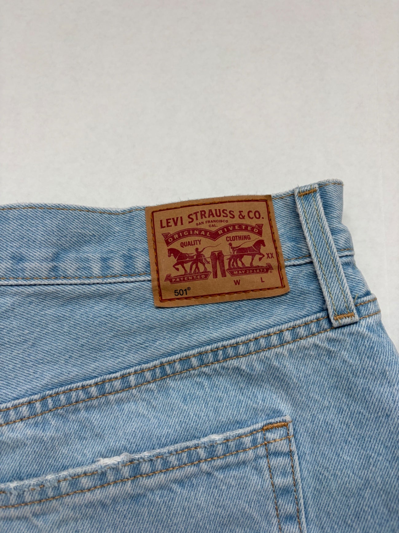 Levi's Shorts Large Light Blue Denim and Cotton