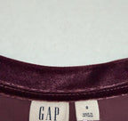 Gap Tops Small Burgundy Velvet, polyester, spandex