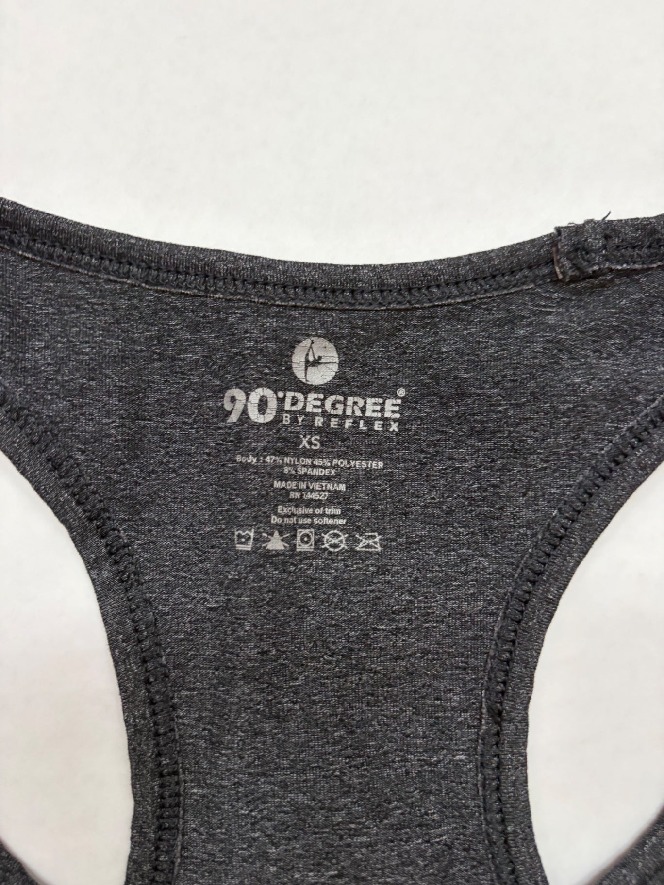 90 Degree Reflex Tops Extra Small Dark Gray Nylon, Polyester, Spandex