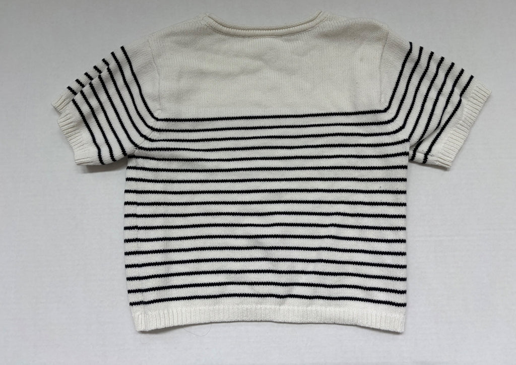 moon & madison Tops Medium Cream and Black Knitted fabric/Cotton/Acrylic