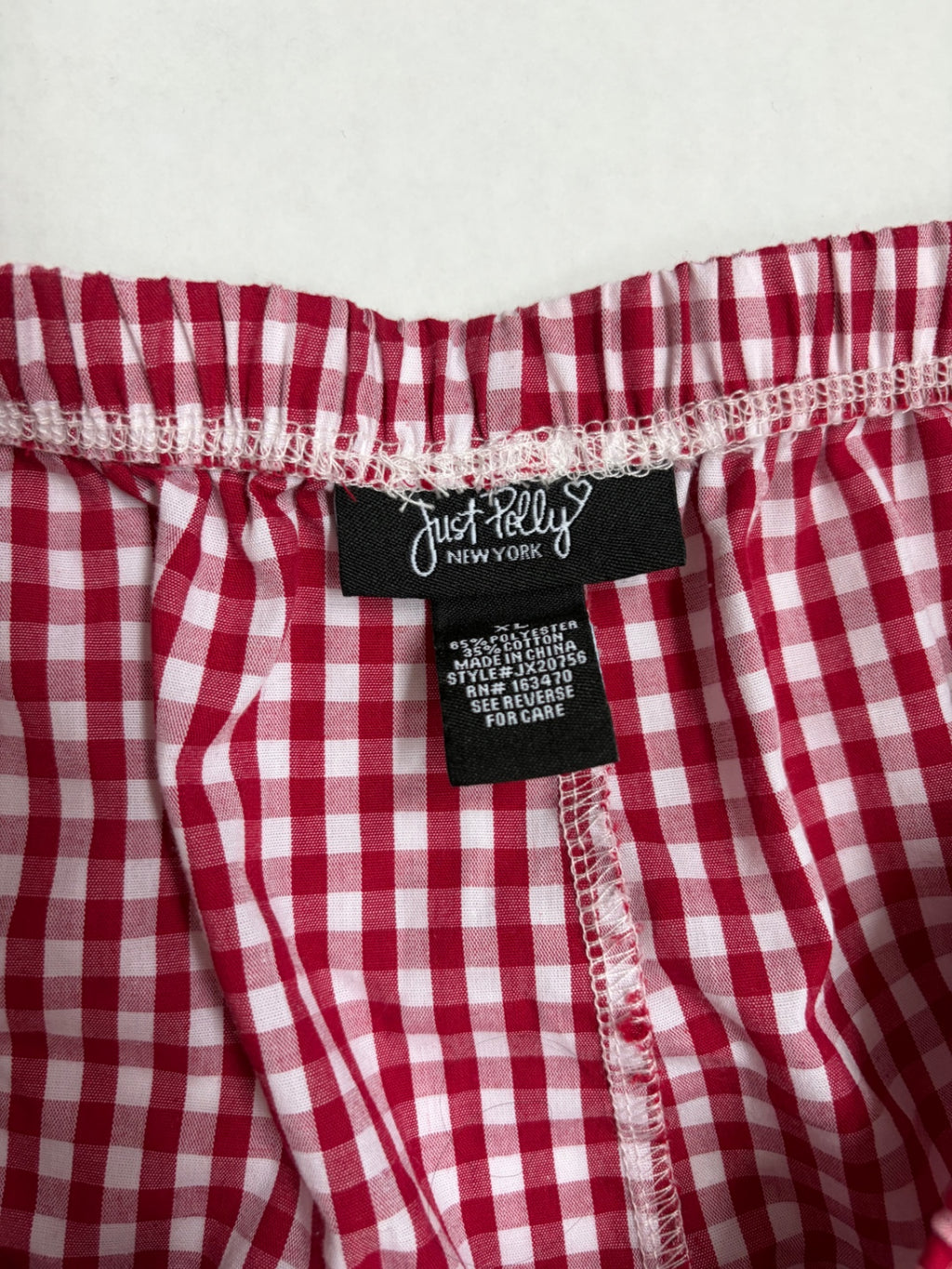 Just Polly Pants Extra Large Red and White Cotton, Polyester