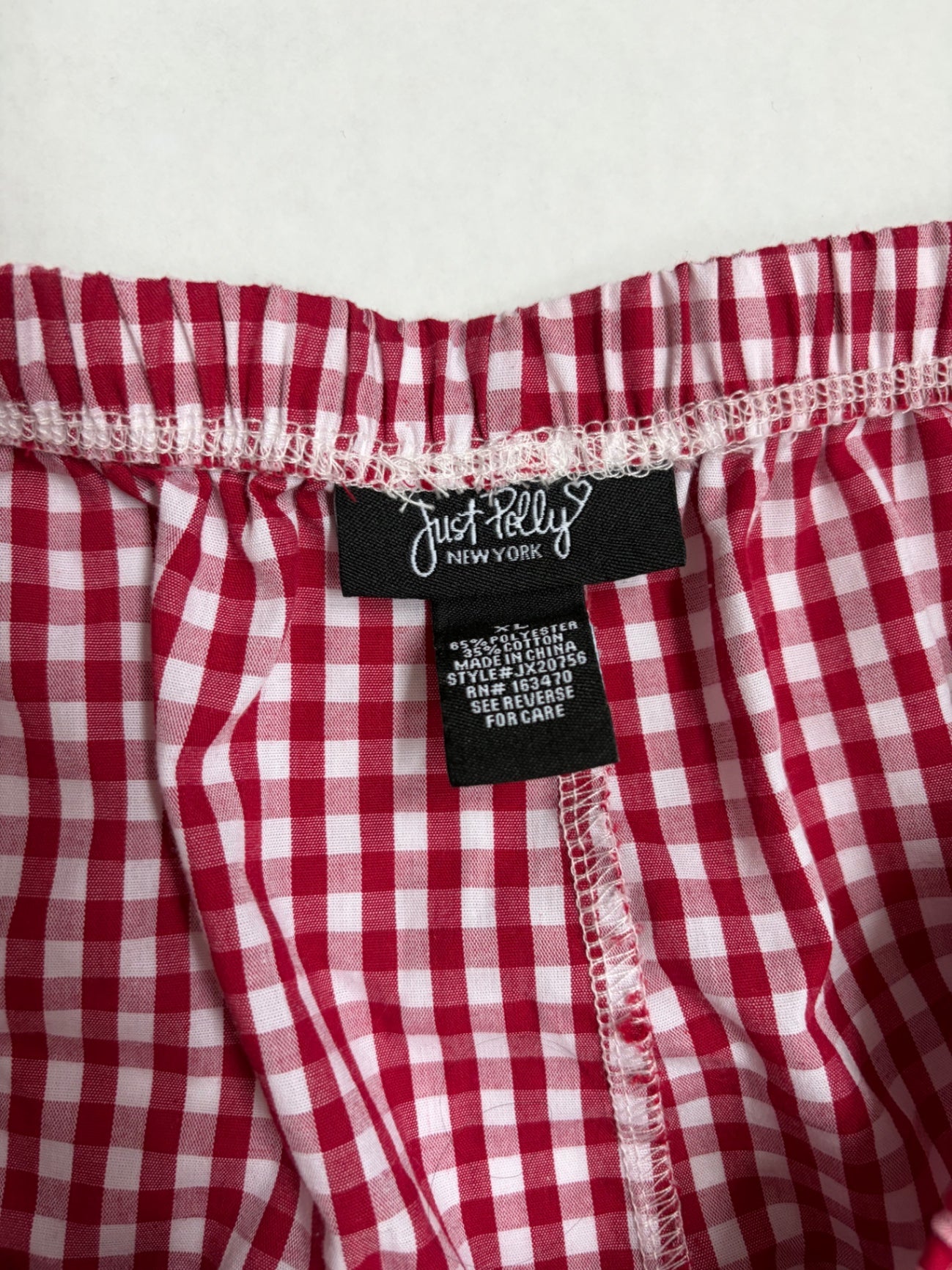 Just Polly Pants Extra Large Red and White Cotton, Polyester