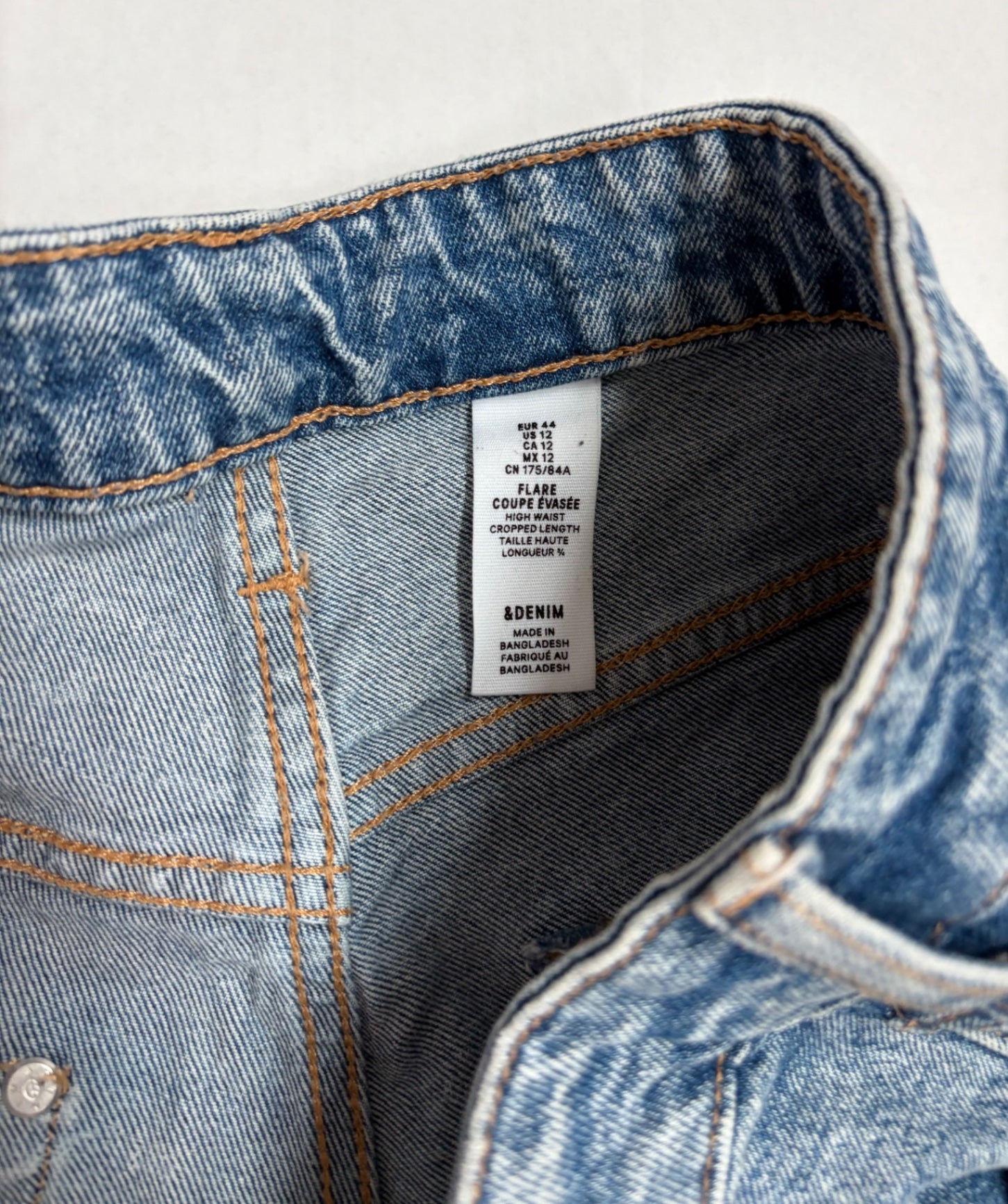 & Denim Jeans 12 Blue Denim/Cotton/Elastane