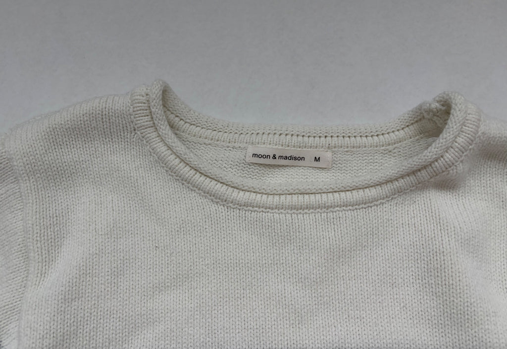 moon & madison Tops Medium Cream and Black Knitted fabric/Cotton/Acrylic