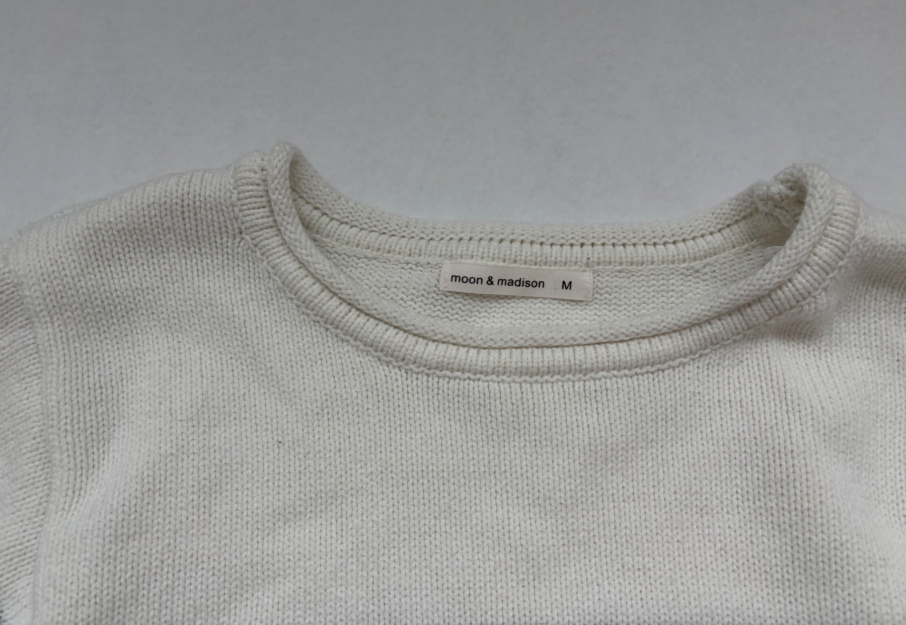 moon & madison Tops Medium Cream and Black Knitted fabric/Cotton/Acrylic