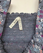 Mudd Tops Medium Gray with multicolored floral pattern Cotton, polyester, modal, elastic