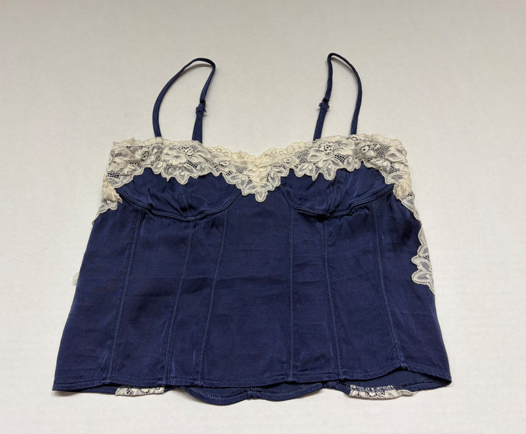 Sky to Moon Tops Small Navy blue Satin, Viscose, Rayon