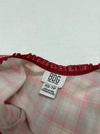 BDG Tops Extra Small Red, Beige, Pink Plaid Polyester, Elastane, Polyamide