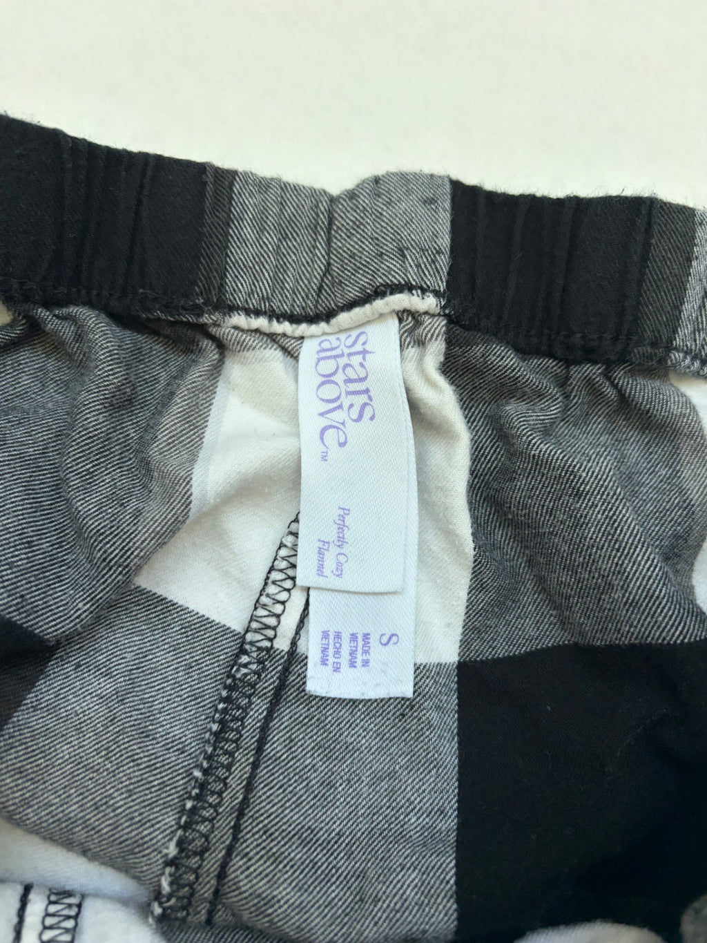 Stars Above Pajamas Small Black, White, Gray Cotton flannel