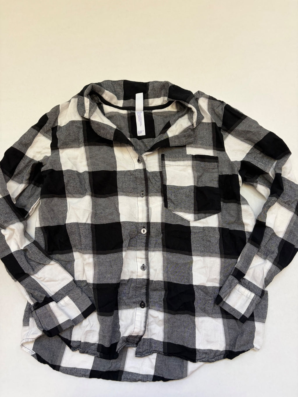 Stars Above Pajamas Small Black, White, Gray Cotton, Flannel