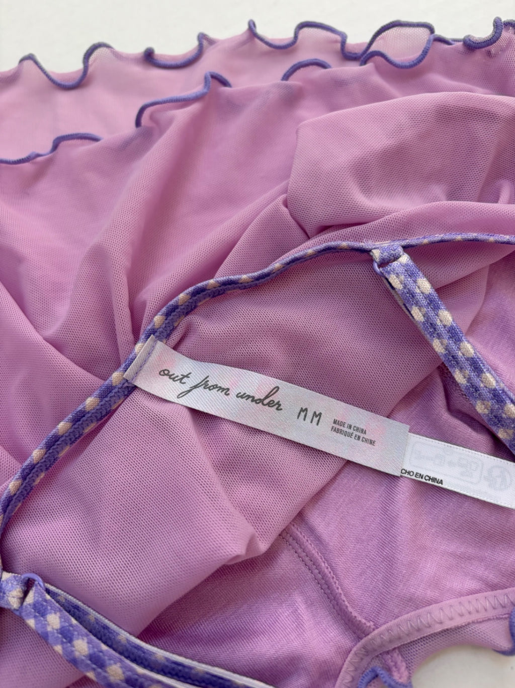 Out From Under Tops Medium Purple Mesh, Nylon, Elastane