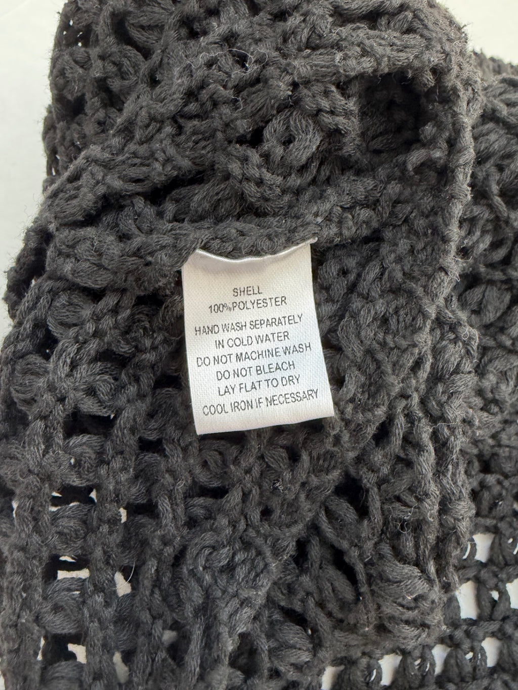 COTTON CANDY LA Sweater Small Black Crochet Yarn, Polyester