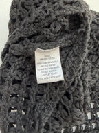 COTTON CANDY LA Sweater Small Black Crochet Yarn, Polyester