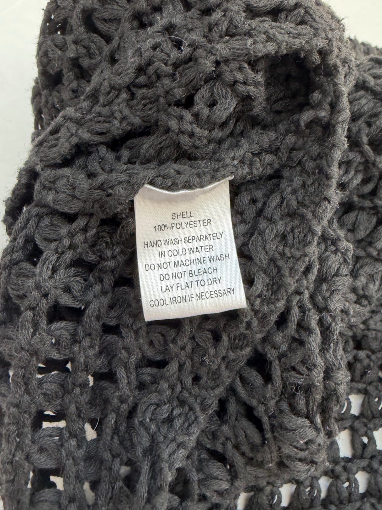 COTTON CANDY LA Sweater Small Black Crochet Yarn, Polyester