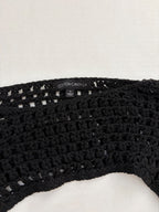 COTTON CANDY LA Sweater Small Black Crochet Yarn, Polyester