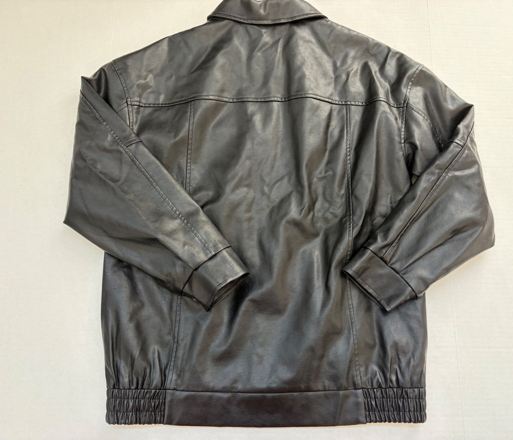 Trendy Queen Jackets/Coats Medium Black Faux Leather, Cotton, Polyester