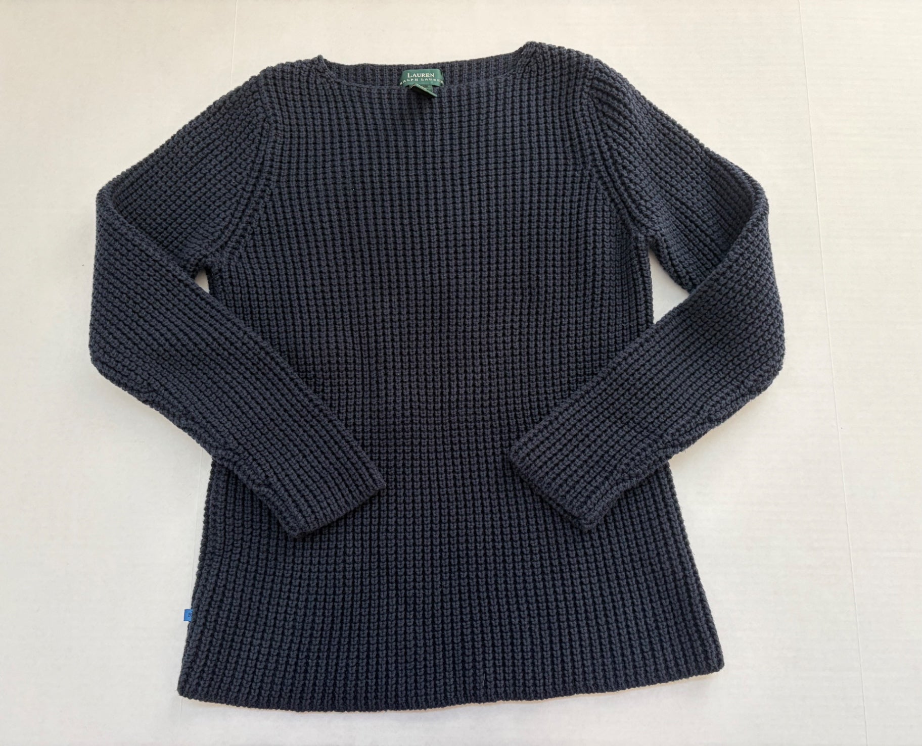 Lauren Ralph Lauren Sweater Medium Navy Blue Knitted fabric, Cotton