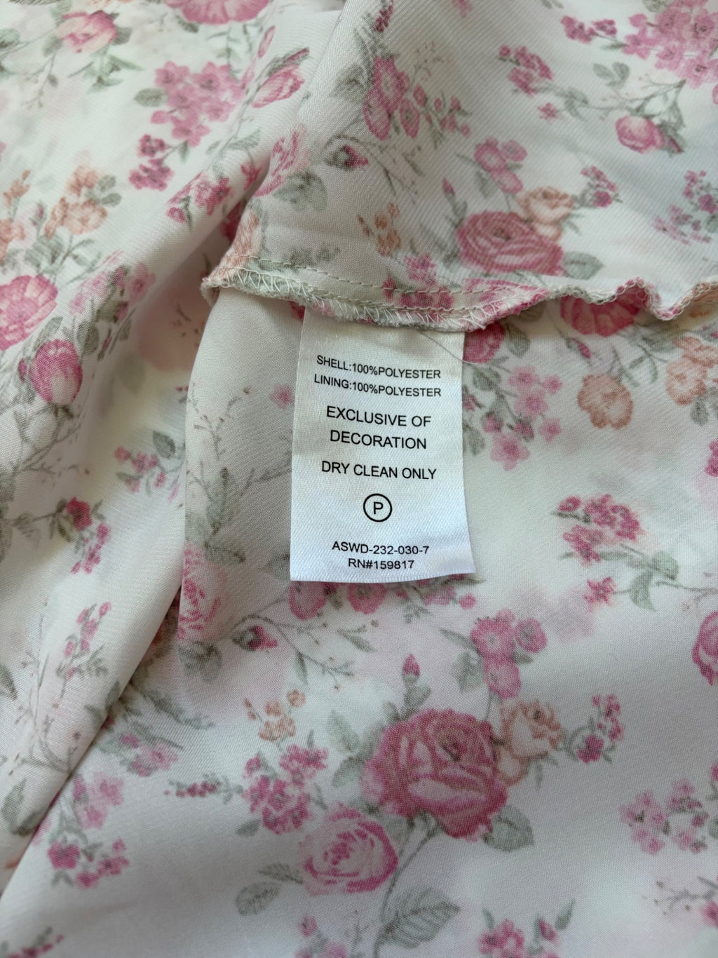 ALTAR'D STATE Dresses/Rompers Extra Small White with pink and peach floral pattern Polyester (shell and lining)