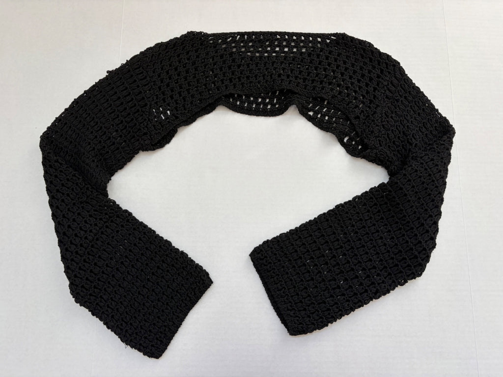 COTTON CANDY LA Sweater Small Black Crochet Yarn, Polyester