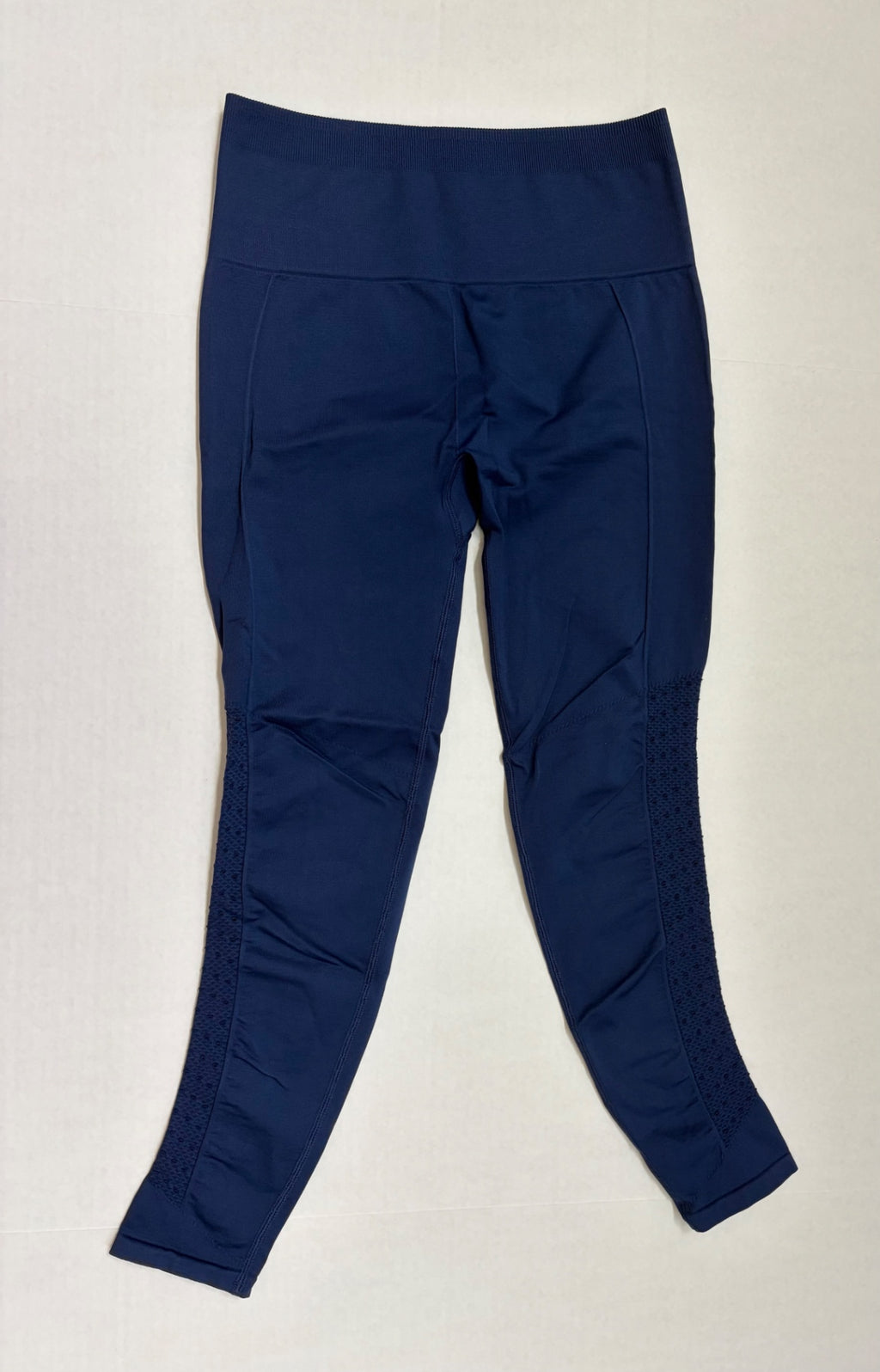 Fabletics Leggings Extra Small Navy blue Synthetic, mesh panels
