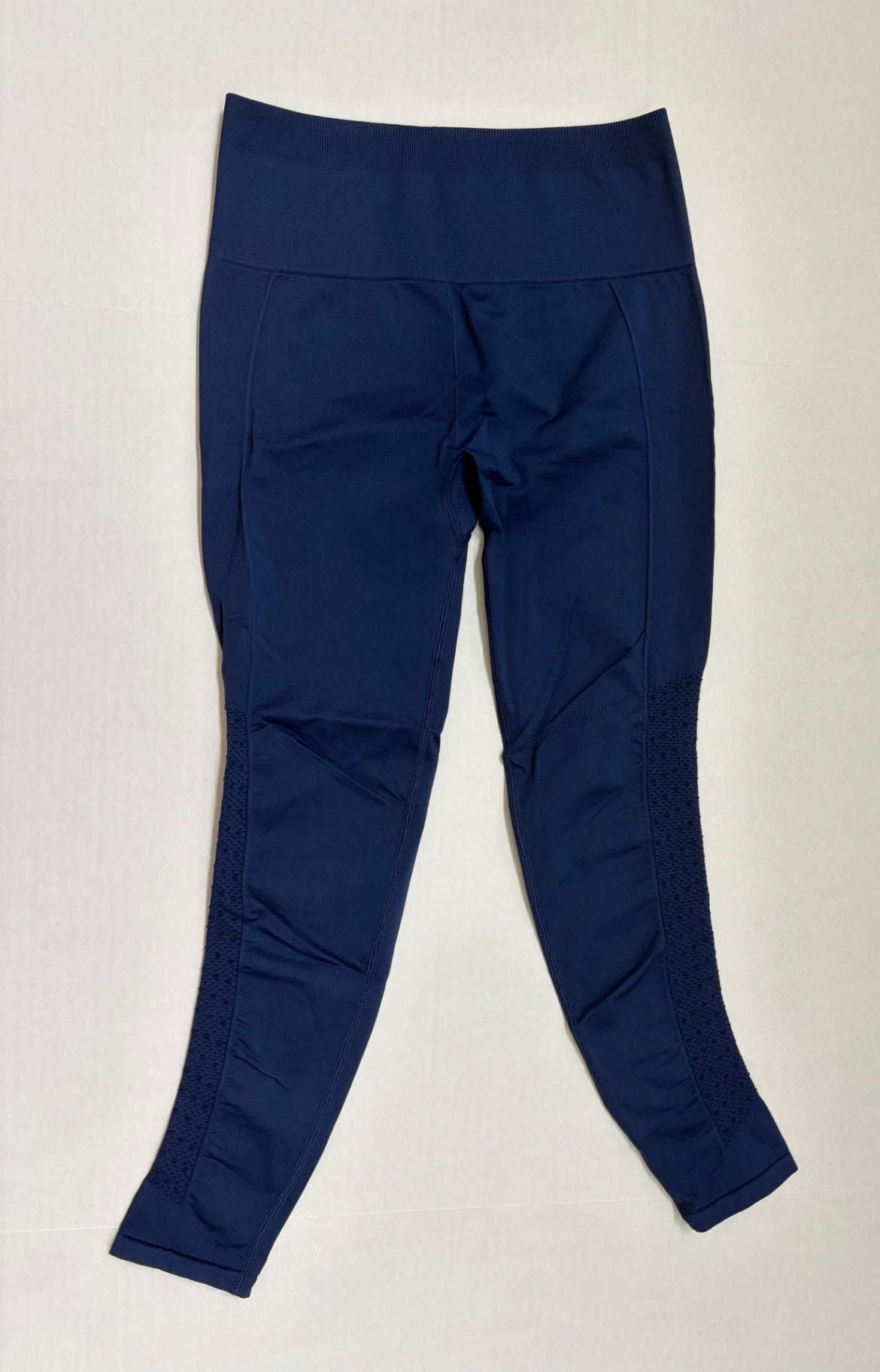 Fabletics Leggings Extra Small Navy blue Synthetic, mesh panels