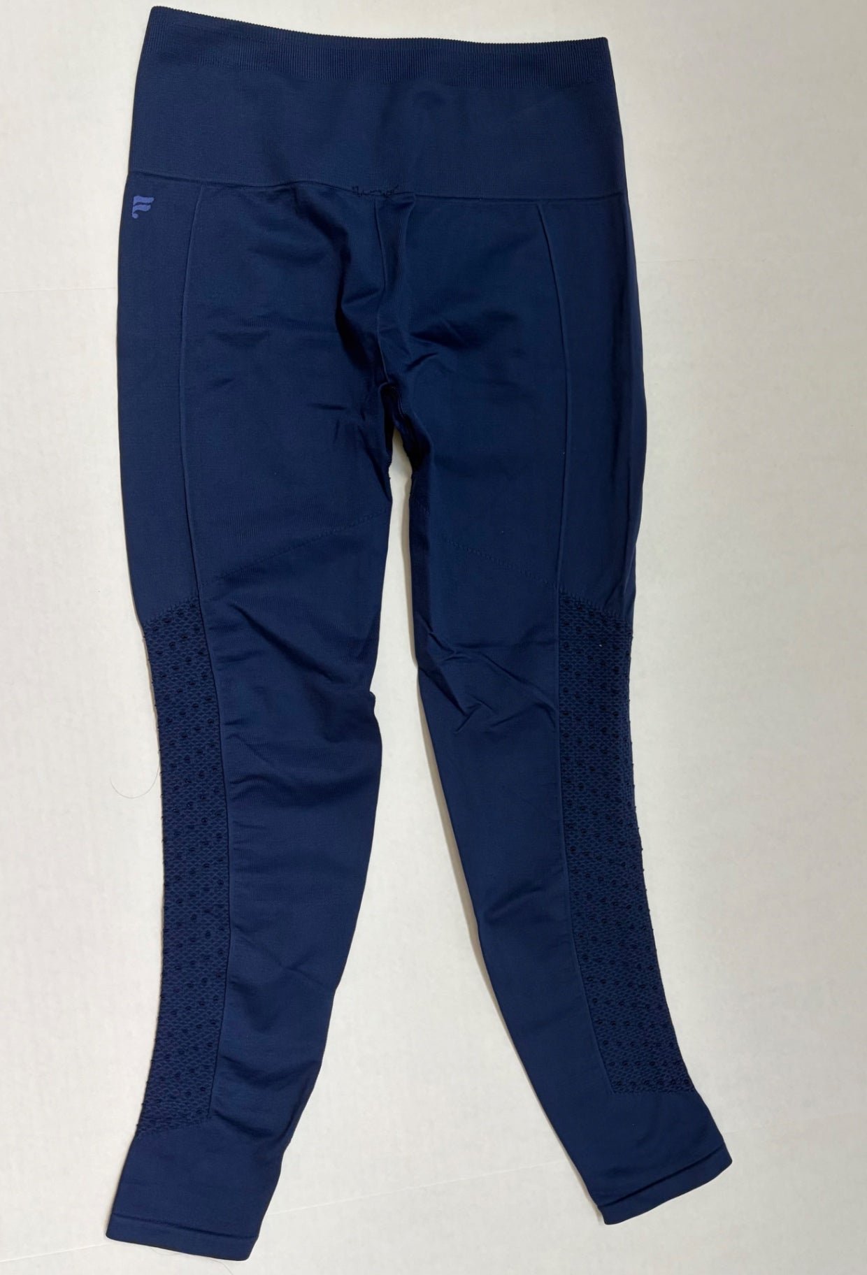 Fabletics Leggings Extra Small Navy blue Synthetic, mesh panels