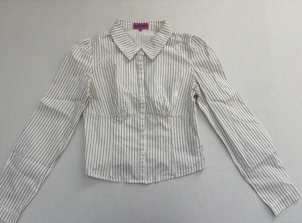 Edikted Tops Small White with black stripes Cotton