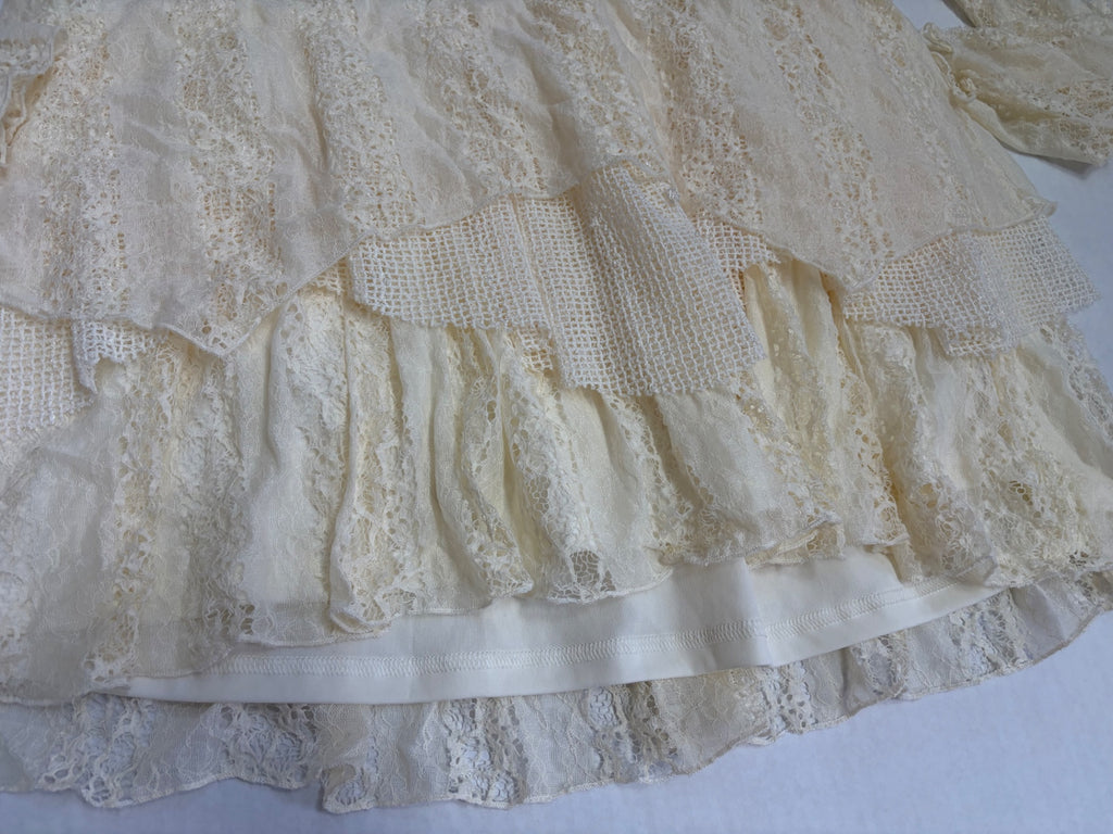 Indigo Soul Dresses/Rompers Large Ivory/Beige Lace, Polyester, Nylon, Spandex