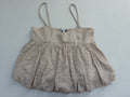 Pretty Garbage Tops Medium Beige and White Rayon, Polyester (Gingham fabric and lining)