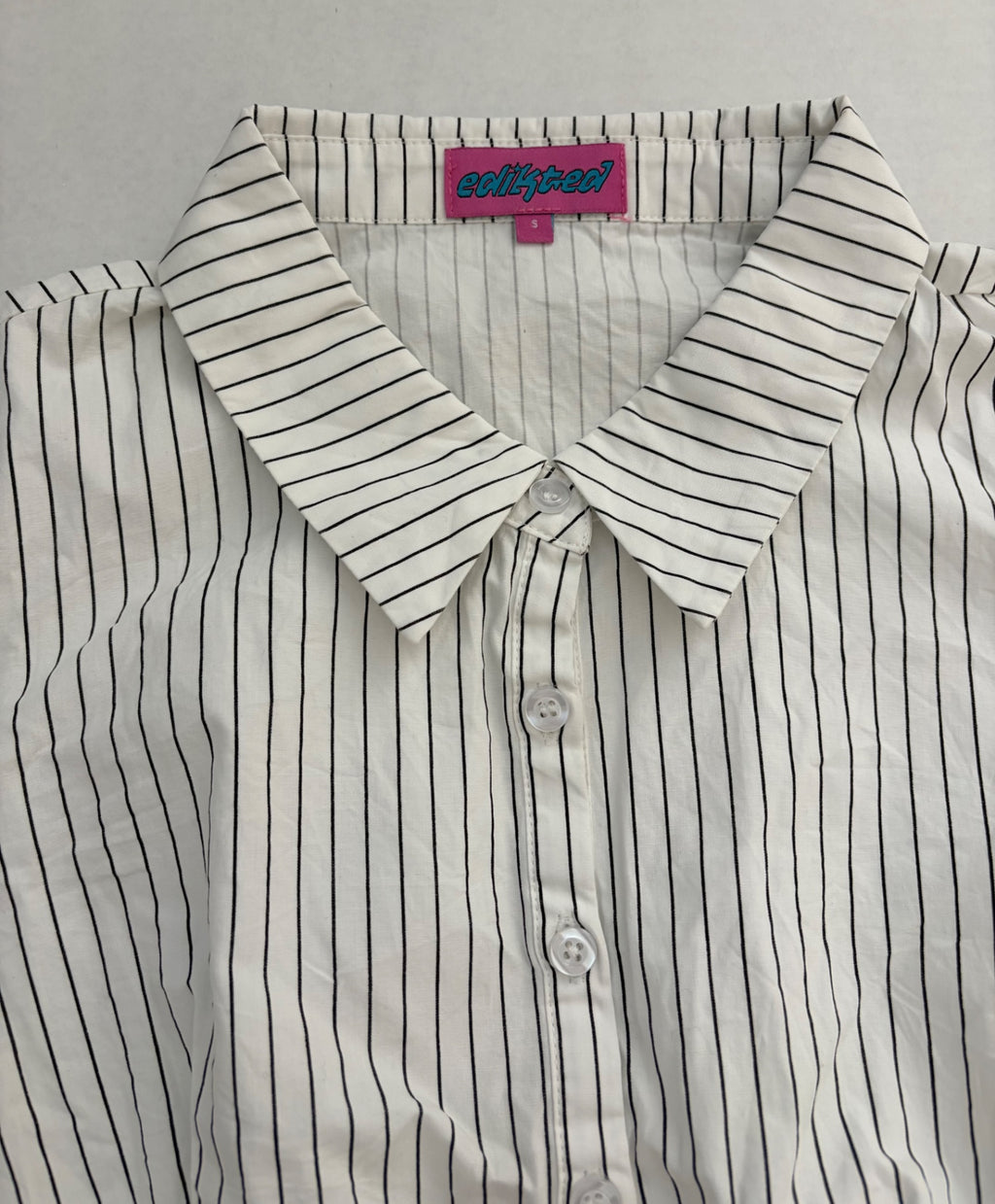Edikted Tops Small White with black stripes Cotton