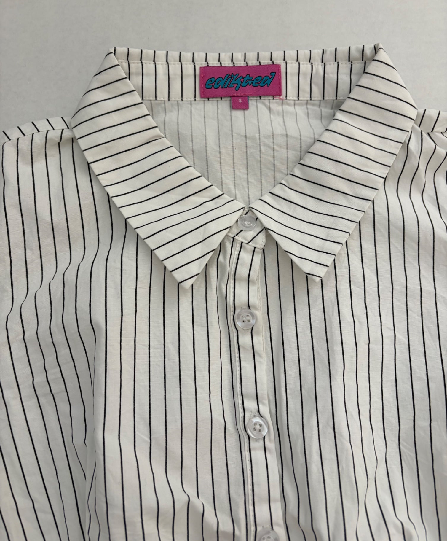 Edikted Tops Small White with black stripes Cotton