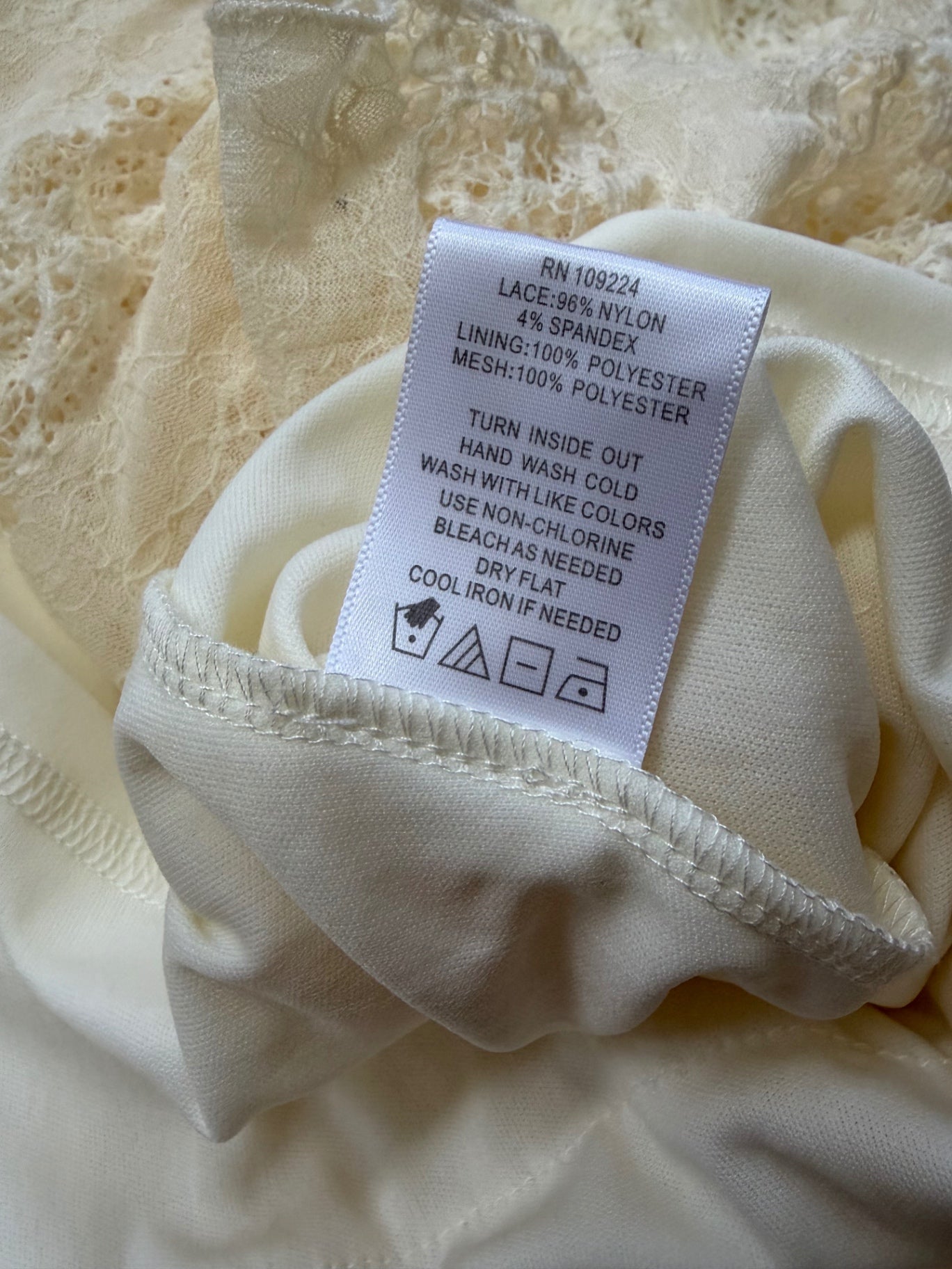 Indigo Soul Dresses/Rompers Large Ivory/Beige Lace, Polyester, Nylon, Spandex