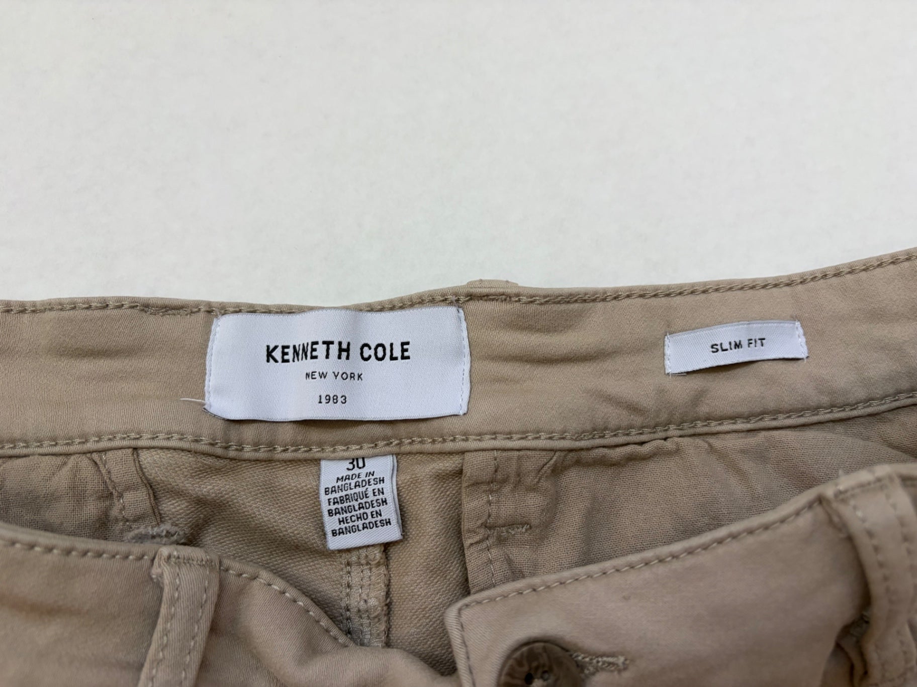 Kenneth Cole Shorts 30 Beige Cotton/Polyester/Spandex