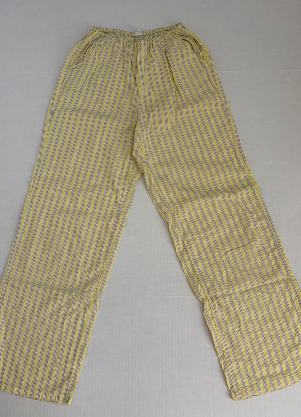 Aerie Pants Extra Small Yellow with multicolor stripes Cotton, modal