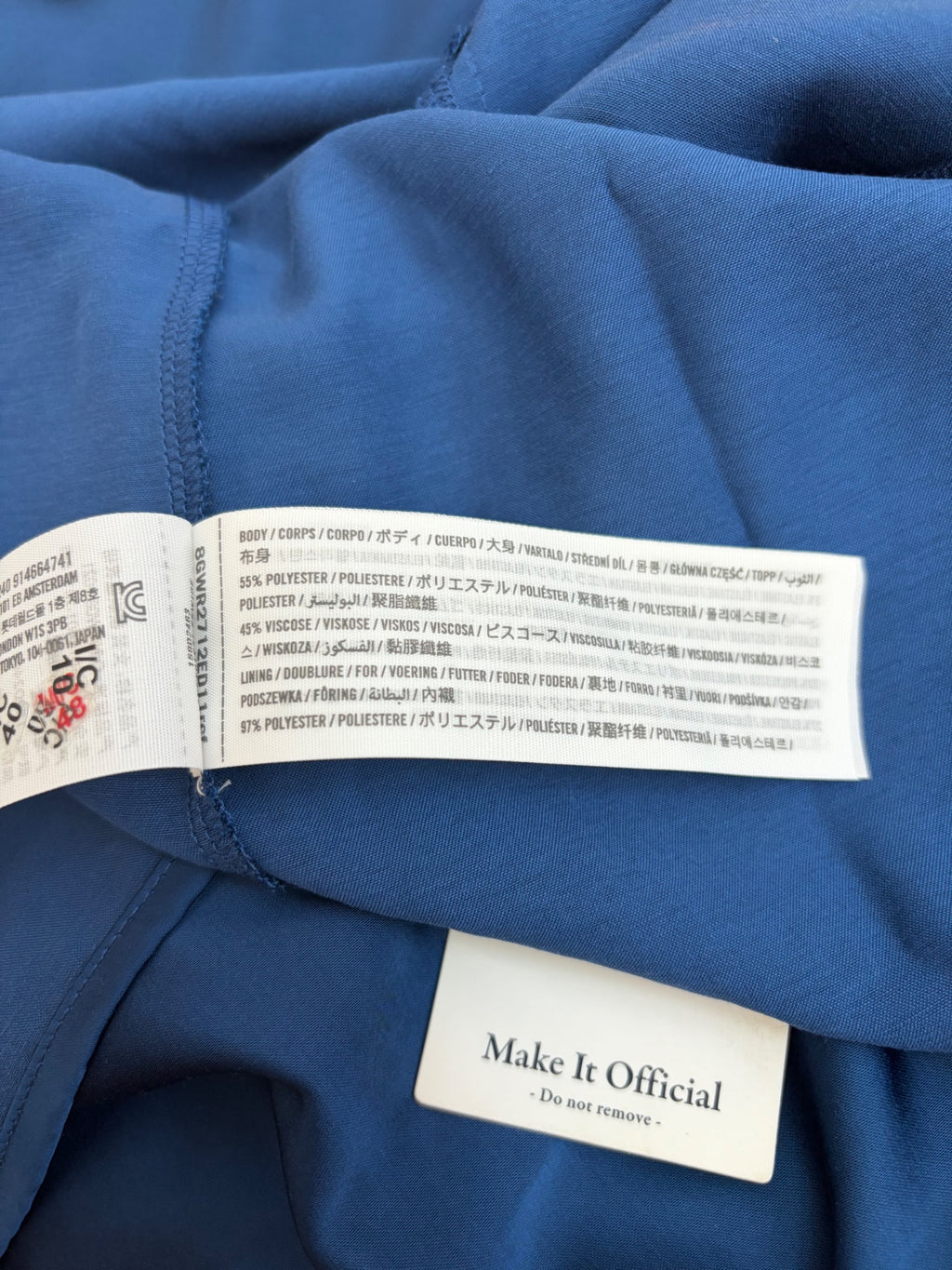 Abercrombie & Fitch Dress Medium Blue Polyester/Viscose