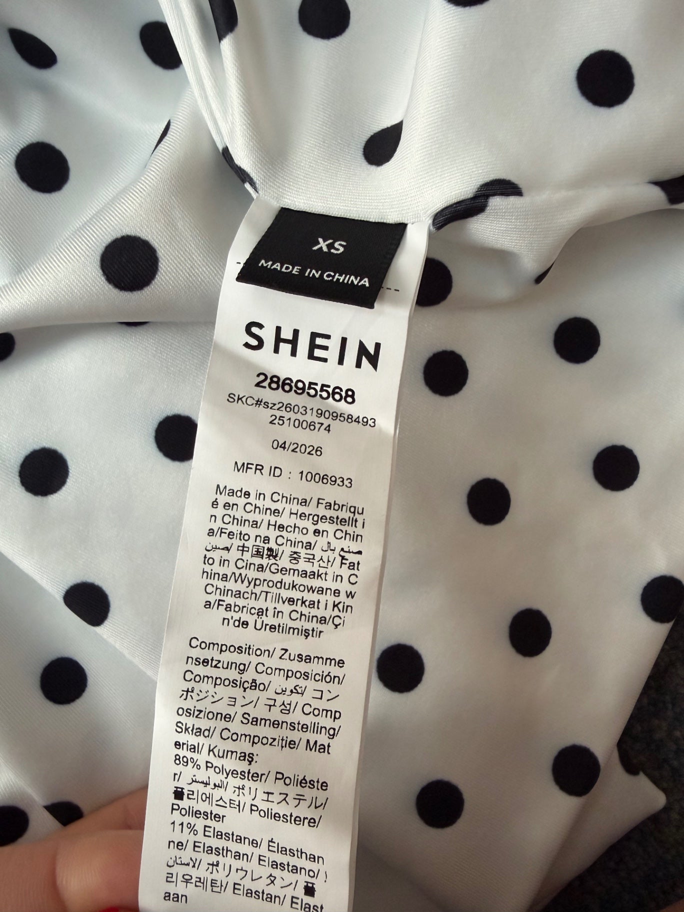 Shein Dresses Extra Small Black and White Polyester/Elastane