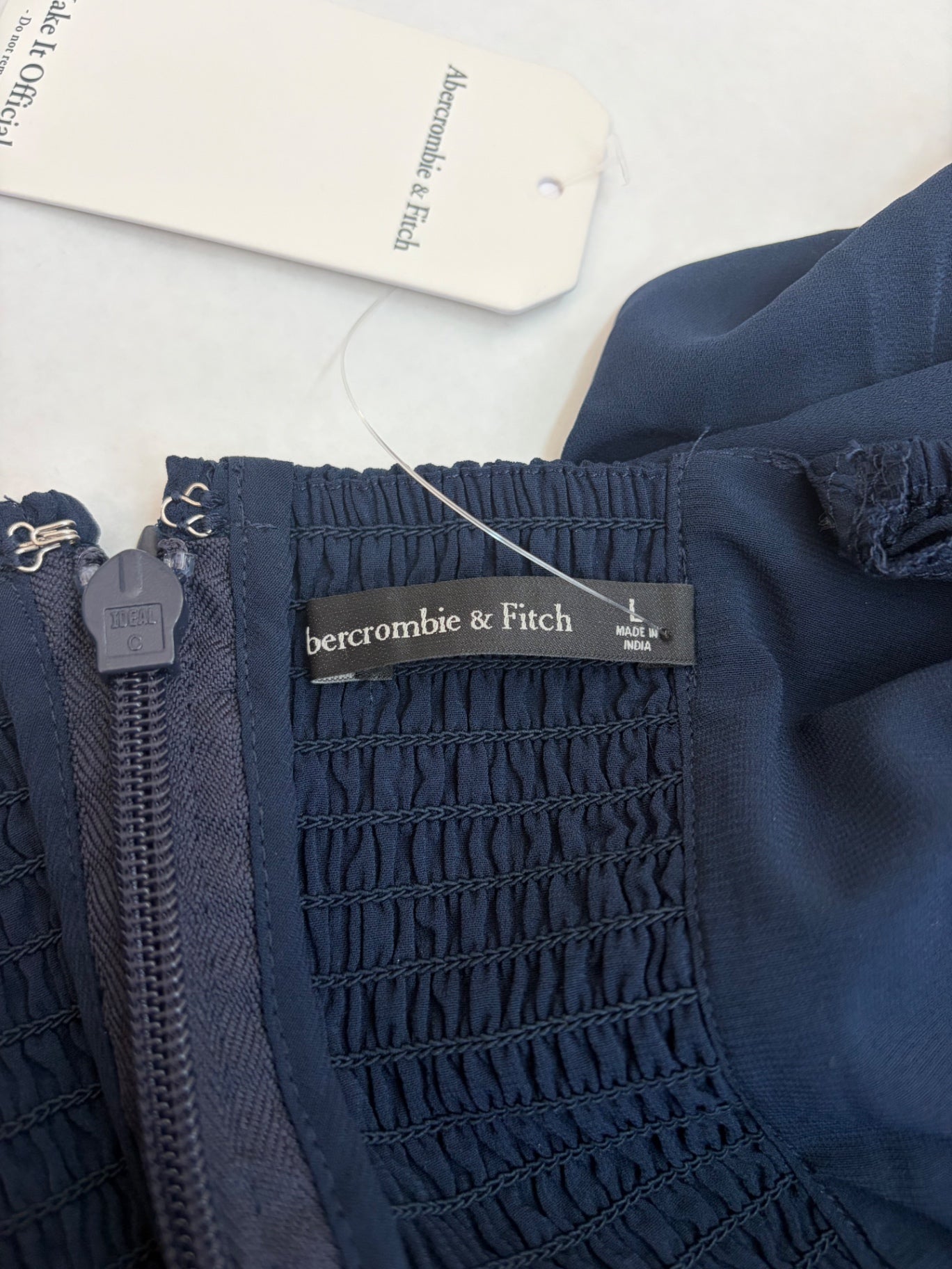 Abercrombie & Fitch Dresses/Rompers Large Navy blue Polyester/Elastane