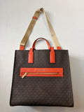 Michael Kors Accessories Large Brown/Black with Orange accents Coated canvas with leather accents