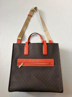 Michael Kors Accessories Large Brown/Black with Orange accents Coated canvas with leather accents