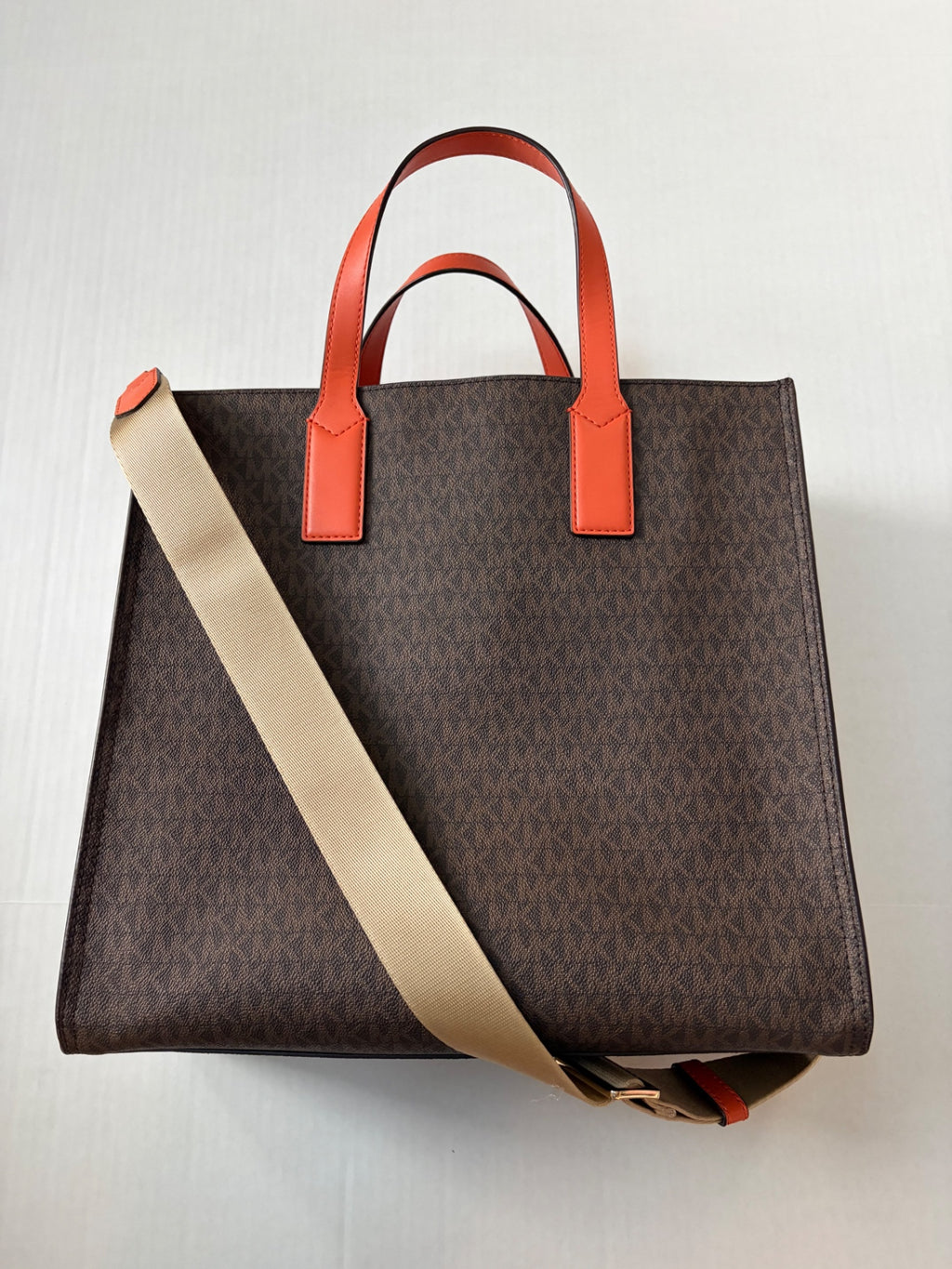 Michael Kors Accessories Large Brown/Black with Orange accents Coated canvas with leather accents