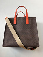 Michael Kors Accessories Large Brown/Black with Orange accents Coated canvas with leather accents