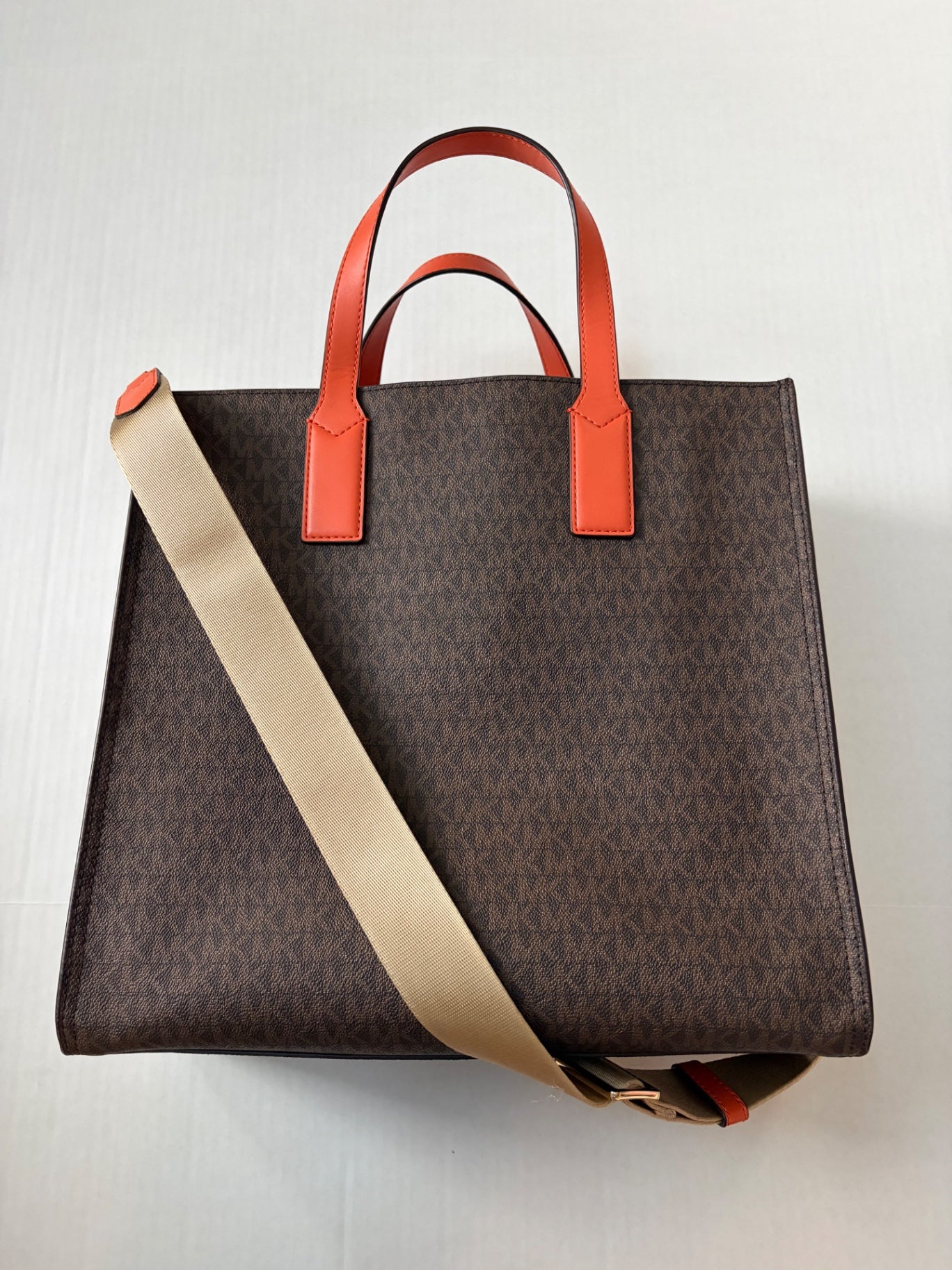 Michael Kors Accessories Large Brown/Black with Orange accents Coated canvas with leather accents