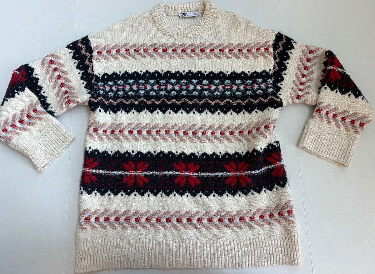 ZARA Sweaters/Cardigans Small Cream, Red, Black, Light Blue Wool and acrylic blend, polyamide, polyester