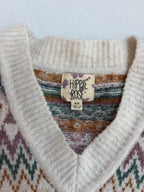 Hippie Rose Sweaters/Cardigans Extra Small Beige/Earth tones with multicolor patterns Knitted fabric