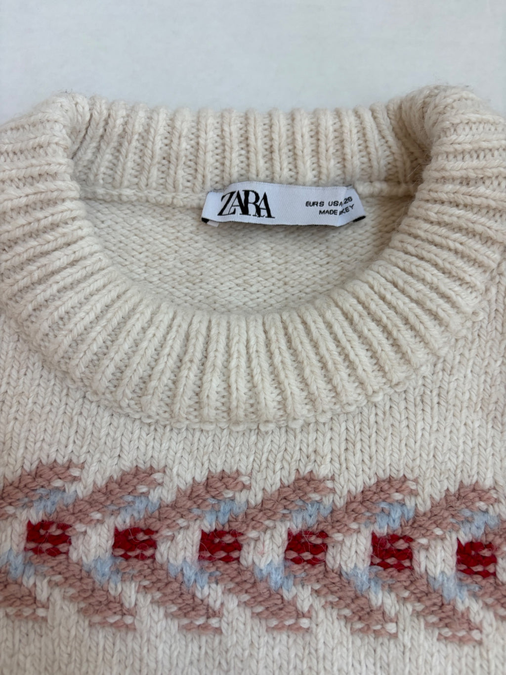 ZARA Sweaters/Cardigans Small Cream, Red, Black, Light Blue Wool and acrylic blend, polyamide, polyester