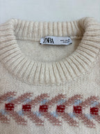 ZARA Sweaters/Cardigans Small Cream, Red, Black, Light Blue Wool and acrylic blend, polyamide, polyester