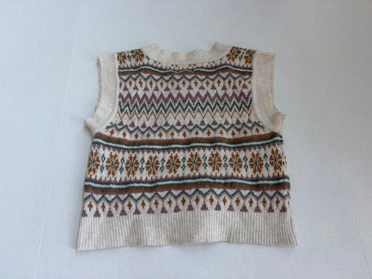 Hippie Rose Sweaters/Cardigans Extra Small Beige/Earth tones with multicolor patterns Knitted fabric