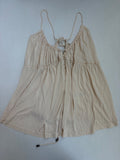 Free People Tops Large Beige Polyester, modal