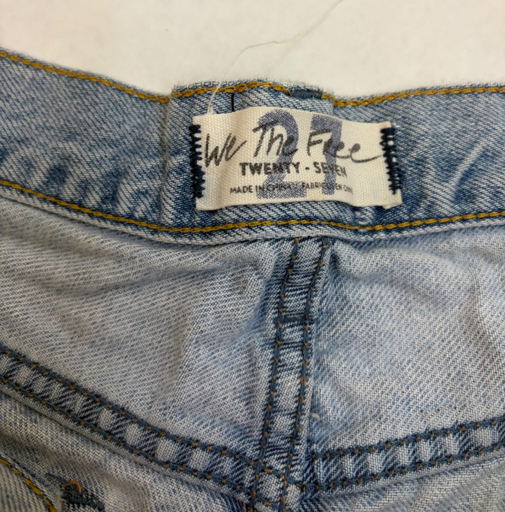WE THE FREE Shorts 27 Light Blue Denim and Cotton